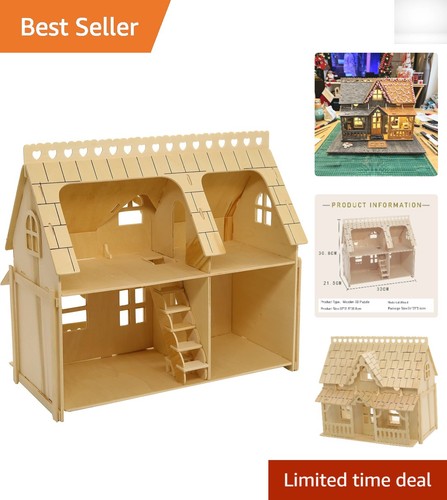 Wooden dollhouse - 3d,
