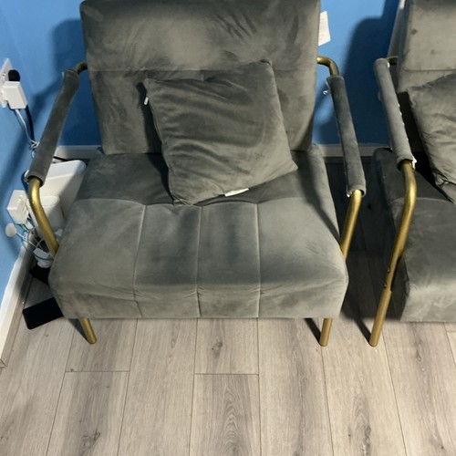 Grey velvet piece suite - grey,