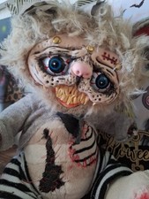 Horror Teddy Bear. Handmade Haunted Creepy Monster Doll Art Doll Bear. Jointed