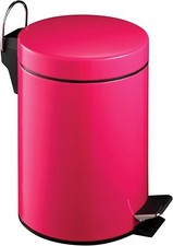 Premier Housewares Pedal Bin Hot Pink Stainless Steel Bathroom Bin 3 Litres