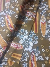 Hibiscus Surf board cotton fabric 8mts. Hawaiian. VW Campervan Curtains 6 meters