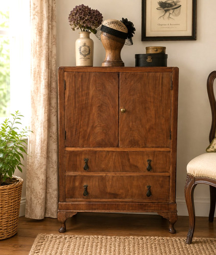 Antique walnut linen - antique,