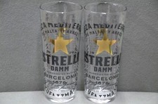 2 Rare Genuine Gold Star Limited Edition Estrella Damn Pint Glass 20oz Brand New