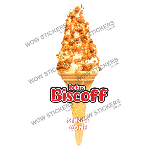 Biscoff single cone ice cream - cone,