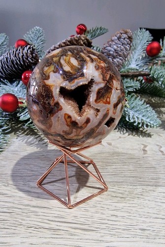 Red moss agate - agate, sphere