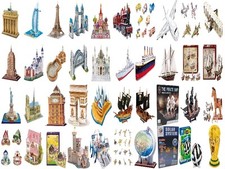 3D Puzzle Statue of Liberty St. Peter's Basilica Tower Bridge Eiffel Tower Castle Ship Train