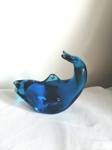 Art glass blue fish - ,