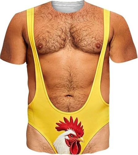 Funny hairy chest rooster - chest,