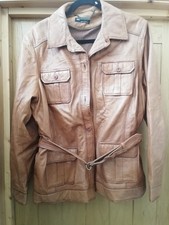 M & S Autograph weekend tan  100% leather jacket. Size 20.