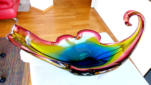 Large heavy glass - glass, bowl