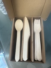 PACK OF 75 PCS Premium Quality Wood, Disposable Cutlery Set For Indoor & Outdoor