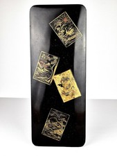 Antique Japanese Maki-e Lacquer Box Landscape & Floral Panels – Meiji/Taisho Era