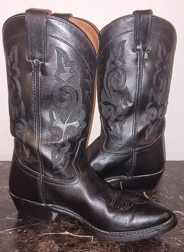 Double black leather western - h,
