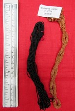 2 x 7 Meter Skeins Cotton Core Rayon Whipped Gimp  Burnt Orange & Black