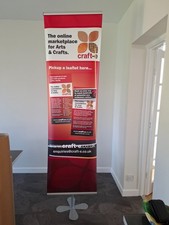 Indoor exhibition presentation pop up banner stand 3m tall adjustable with light