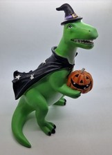 TK Maxx Halloween Green Dinosaur Statue Figure Cape Pumpkin