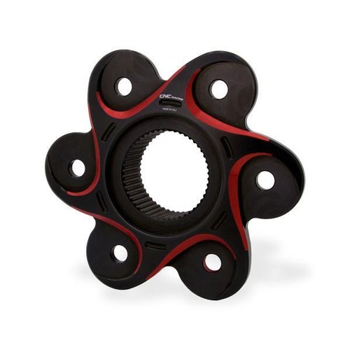 Cnc black red rear sprocket - black/red,