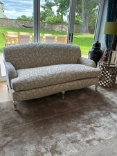 Ex Showhome Interior Workshops stunning champagne Silver swirl standard arm sofa