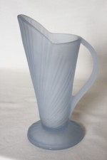 Art Deco Frosted Blue Glass