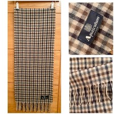 Mens Aquascutum Club Check 100% Pure Cashmere Scarf | Width 32cm x Length 150cm