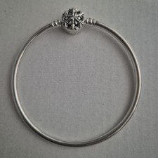 Genuine Pandora Snowflake Bracelet Bangle Sterling Silver