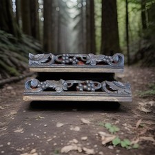 Architectural Salvage Carved Oak Panels Pediment Vintage Repurpose Project