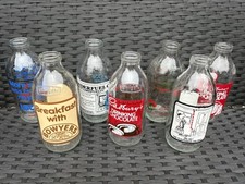 VINTAGE UNIGATE MILK BOTTLE COLLECTION X7 - CADBURY'S - BOWYERS - DAIRY DIARY -