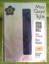 MARY QUANT VINTAGE 100% NYLON NAVY TIGHTS 1 FOR ALL SHEER FIT UP TO 40" HIPS