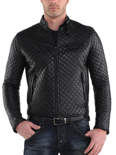 Mens black genuine - black, leather
