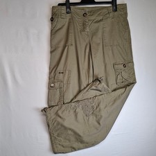 Ton Sur Ton Vintage Women’s Embroidered Cargo Trousers UK L W36 GC Khaki Brown