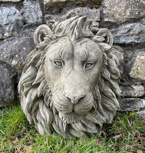 Large lion head bust hanging - lion,