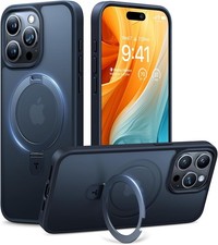 TORRAS Invisible 360° Spin Magnetic Stand Case for iPhone 15 Pro Max Black