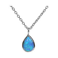 Teardrop Blue Topaz Necklace