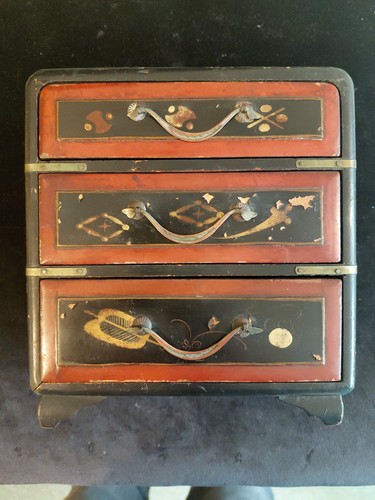 Tansu japanese miniature chest - tansu,