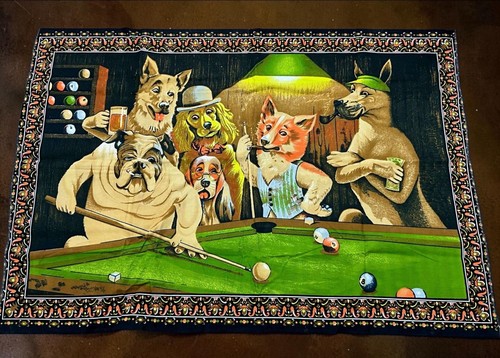 Dogs playing pool billiards - playing,