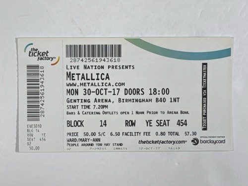 Metallica concert ticket - concert,