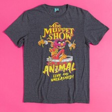 Official The Muppet Show Animal Live and Unleashed Charcoal Marl T-Shirt
