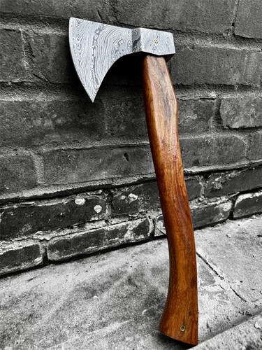 Hand forged damascus steel - hand, axe