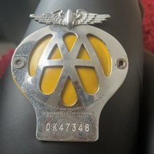 VINTAGE AA CAR BADGE original