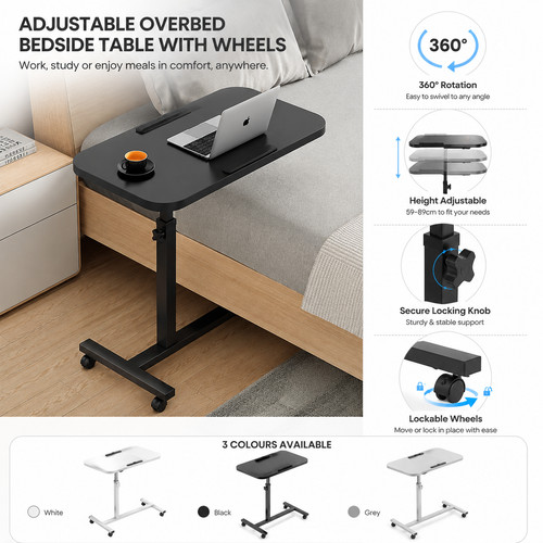 Adjustable overbed bedside - adjustable,