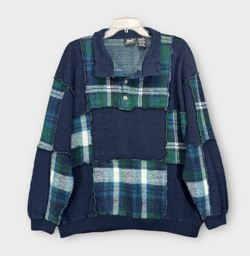 Vtg patchwork plaid fleece - patchwork,