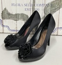 Monsoon  Black 4” Stiletto Heels Peep Toe Shoes Party Wedding UK 4 EU 37 New