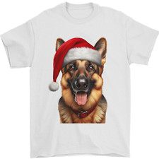 Christmas German Shepherd Xmas Dog Alsatian Mens T-Shirt 100% Cotton