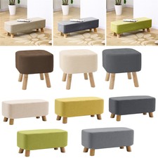 Linen Fabric Ottoman Footstool