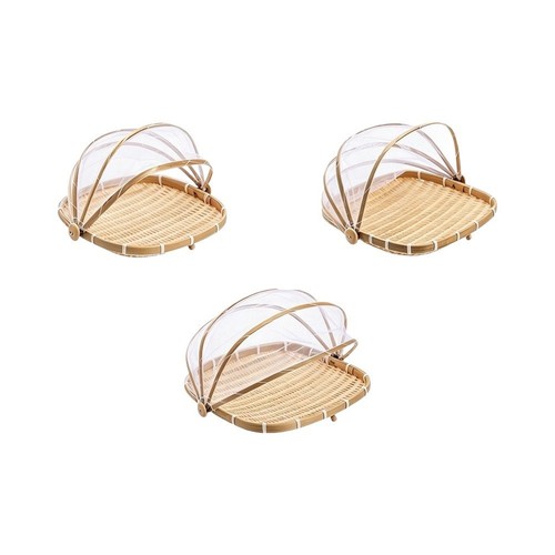 Woven wooden basket - woven, set