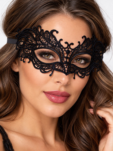 Black lace eye mask venetian - lace,