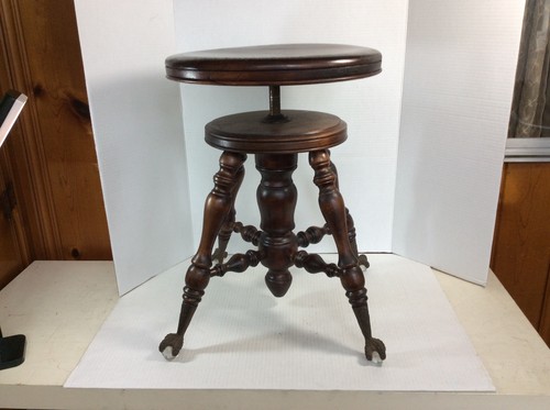 Antique piano wood - wood, stool