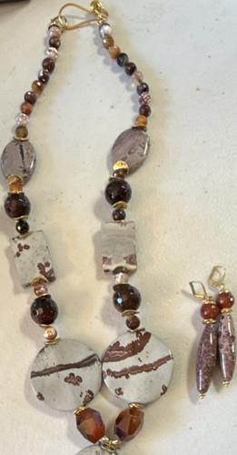 Agate jewelry set necklace - agate,