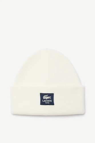 Bnwt lacoste logo beanie - logo, ivory