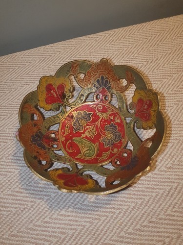 Vintage brass enamel - vintage,